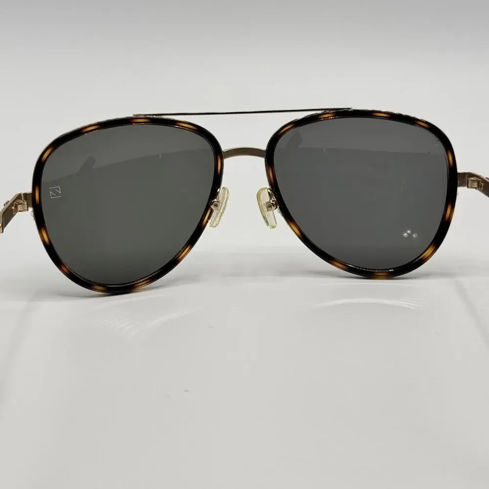 Ermenegildo Zegna Sunglasses EZ0008 28N Mens Tortoise Aviator Green Lens 58mm